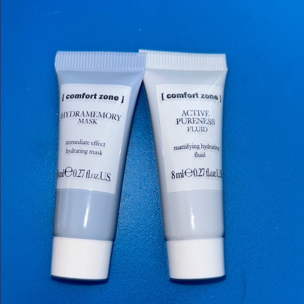 Comfort zone hydrating mask and fluid
